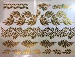 gold tattoo page, leafy